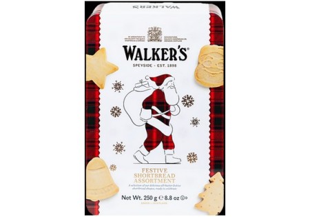 Walkers Festive shortbread  Santa Tin 250g