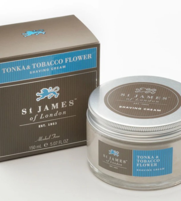 St James of London Scheercrème Tonka & Tobacco Flower