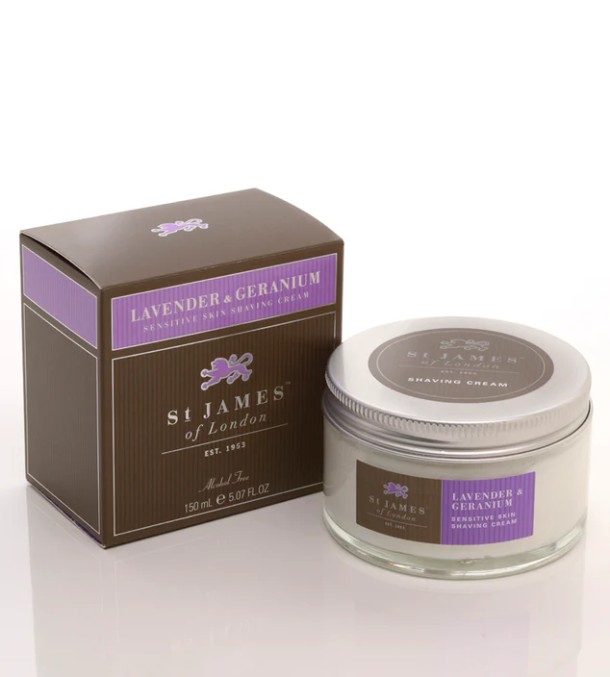 St James of London Scheercrème tube Lavender & Geranium 75 ml