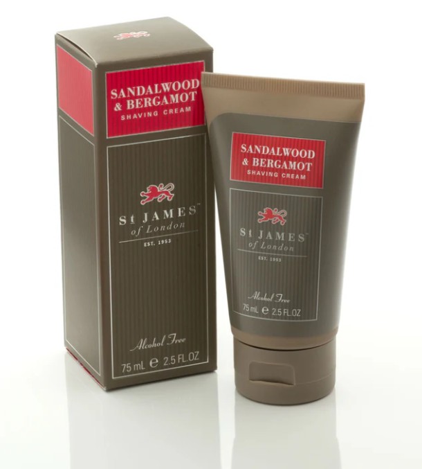 St James of London Scheercrème tube Sandalwood Bergamot 75ml